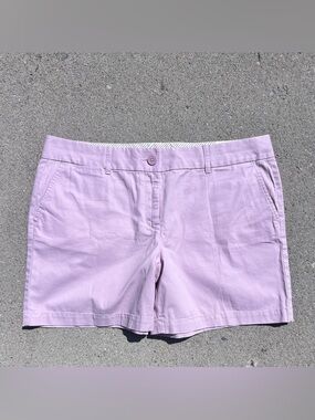 LOFT Women’s Flat Front Chino Cotton Pink Shorts Size 14 Casual Preppy Vacation